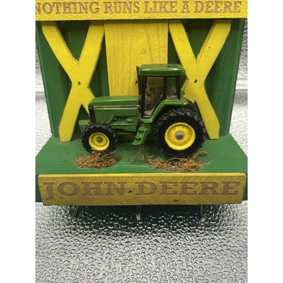 John Deere Tractor House Wall Hanging with Hooks Key Rack Toy Barn Door - Picture 2 of 11